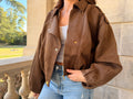 Veste Roma - Veste suédine marron chocolat