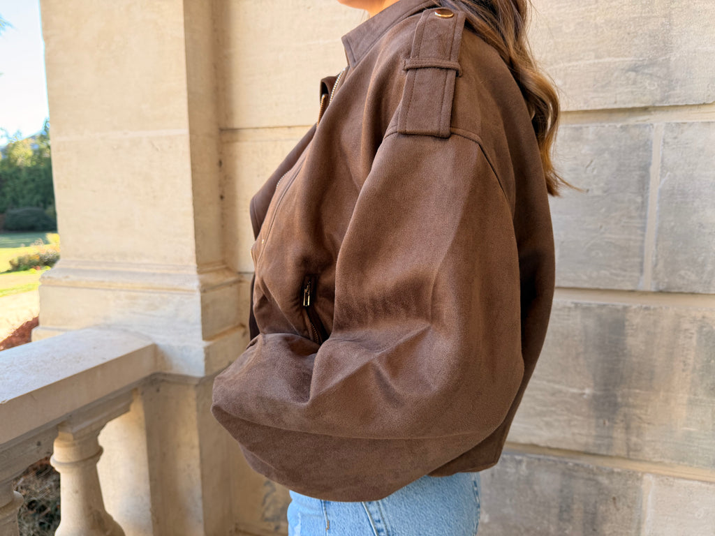 Veste Roma - Veste suédine marron chocolat